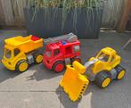 Set BIG power worker kiepwagen/brandweerauto/graafmachine, Ophalen, Gebruikt
