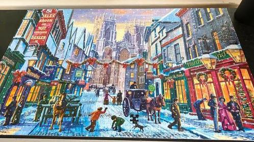 Kerstpuzzel van Falcon 1000 stukjes, Hobby en Vrije tijd, Denksport en Puzzels, Gebruikt, Legpuzzel, 500 t/m 1500 stukjes, Ophalen of Verzenden