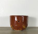 Franse aardewerk terracotta kaasmal bruin/oker geglazuurd, Ophalen of Verzenden