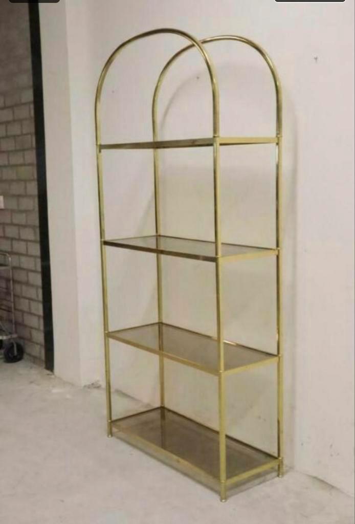 Hollywood Regency boeken-/vitrinekast, Huis en Inrichting, Kasten | Boekenkasten, Zo goed als nieuw, 50 tot 100 cm, 150 tot 200 cm