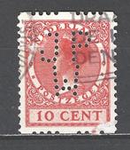Roltanding 10 perfin JPW 1925 OP ZOEK NAAR ROLTANDING ? KIJK, Postzegels en Munten, Verzenden, T/m 1940, Gestempeld