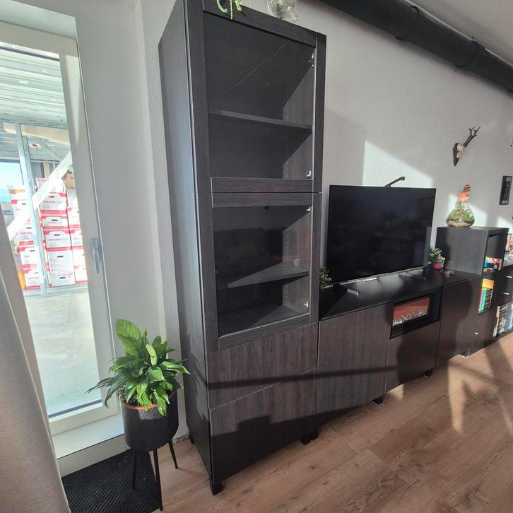 Mooie kast met glazen deur en lades, Huis en Inrichting, Kasten | Boekenkasten, Zo goed als nieuw, 50 tot 100 cm, 150 tot 200 cm