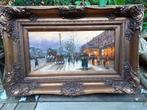 Olieverf/Paneel Schilderij "Parijs" stemmig geschilderd gesn, Antiek en Kunst, Ophalen of Verzenden