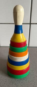 Vintage speeltoren met rammelaar stapeltoren tuimelaar retro, Verzamelen, Ophalen of Verzenden, Overige typen