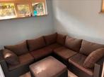 Complete zwarte loungebank met stoel, Tuin en Terras, Tuinsets en Loungesets, Ophalen, Kunststof, Gebruikt, Loungeset