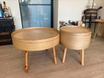 Hout look bijzettafeltjes KWANTUM, Ophalen, Rond, Hout, Minder dan 55 cm