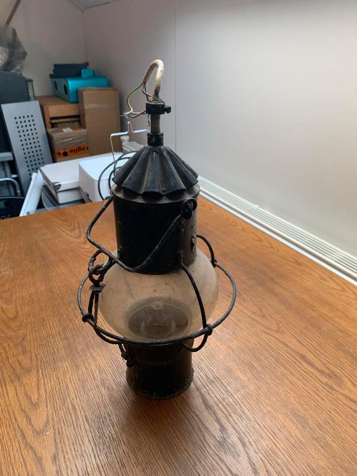 Antieke lamp met brander & 230v lampje, Antiek en Kunst, Antiek | Lampen, Ophalen of Verzenden