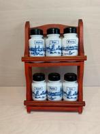 Kruidenrekje met zes gangbare keukenkruiden (leeg), Ophalen of Verzenden, Gebruikt