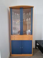Vitrinekast met glazen deuren en lades, Huis en Inrichting, Kasten | Vitrinekasten, Glas, Zo goed als nieuw, Modern, 150 tot 200 cm