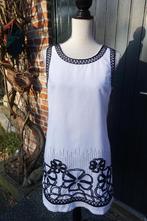 wit zwarte linnen folklore jurk van Sweet Miss mt S, Kleding | Dames, Jurken, Sweet Miss, Ophalen of Verzenden, Maat 36 (S), Wit