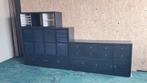 Kallax Ikea kasten zwartbruin met inzetten, Huis en Inrichting, Kasten | Boekenkasten, Ophalen, Gebruikt, 200 cm of meer, Modern