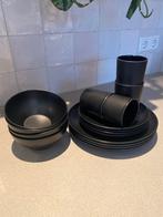 Bo-Camp zwart melamine servies - 16 delig, Overige materialen, Gebruikt, Ophalen of Verzenden, Effen