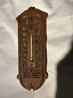 Antieke Houten Thermometer met Sierlijk Snijwerk, Antiek en Kunst, Ophalen of Verzenden