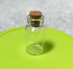Mini glazen flesje met kurk 3cm voorraadpot keuken winkel, Ophalen of Verzenden, Zo goed als nieuw