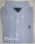 Blauw/wit gestreept Ralph Lauren overhemd maat 80 *NIEUW*, Nieuw, Ophalen of Verzenden, Overhemdje of Bloesje, Jongetje