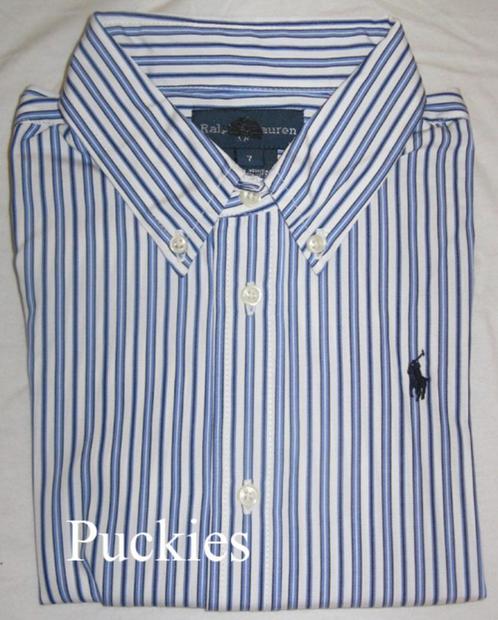 Blauw/wit gestreept Ralph Lauren overhemd maat 80 *NIEUW*, Kinderen en Baby's, Babykleding | Maat 80, Nieuw, Jongetje, Overhemdje of Bloesje