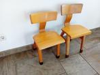 Vintage houten stoeltjes, Huis en Inrichting, Stoelen, Twee, Gebruikt, Bruin, Hout