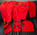 Rood Ninja Kostuum; Shirt Broek Masker  - Maat 152, Ophalen of Verzenden, Gebruikt, 146 t/m 152, Jongen of Meisje