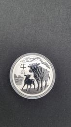 Year of the Ox 2021 1 oz - 999 zilver - Lunar III, Ophalen of Verzenden, Losse munt, Zilver