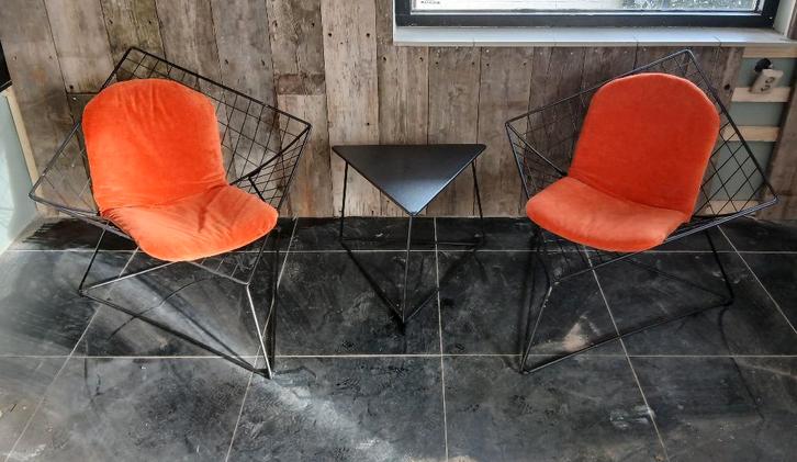 Otis set 2 fauteuils en tafeltje voor ikea 80's, Huis en Inrichting, Fauteuils, Gebruikt, Metaal, 75 tot 100 cm, 75 tot 100 cm