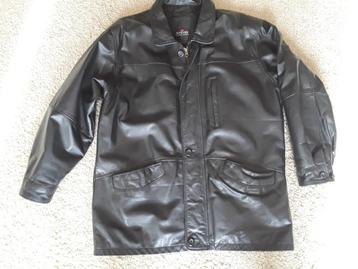 Zwart leren herenjas maat 52 van M. Flues. beschikbaar voor biedingen