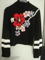 Zwarte trui met leuk bloemmotief - maat S, Zwart, H&M Divided, Ophalen of Verzenden, Zo goed als nieuw
