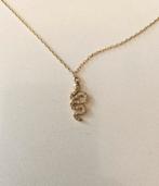 Verguld kettinkje met slang hanger, Verzenden, Zo goed als nieuw, Goud, Overige materialen