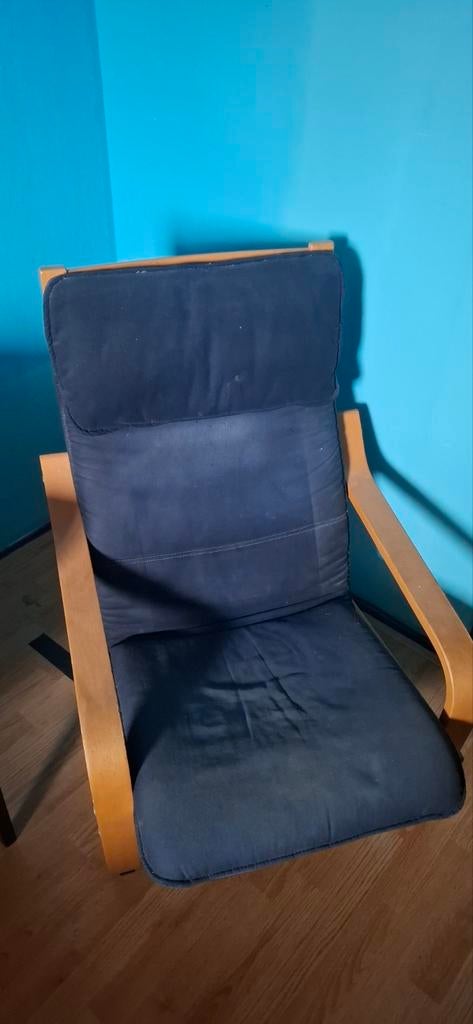 Ikea Stoel met Verkleurd Kussen, Ophalen, Gebruikt, Blauw, Scandinavisch