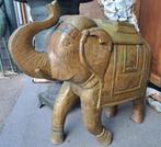 Oosterse olifant hout beeld is met koper bekleed 78 x 90 cm, Antiek en Kunst, Curiosa en Brocante, Ophalen