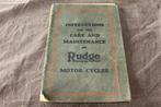 Rudge motorcycles care and maintenance instructions 1931 ?, Ophalen of Verzenden, Overige merken