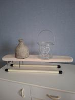 Brocante woondecoratie mouwenplankje, kruik van grijs beton., Ophalen of Verzenden, Gebruikt