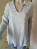 DDP lichtblauwe crêpe tuniek maat XL, Maat 46/48 (XL) of groter, Lange mouw, Gedragen, Verzenden