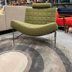 2 Leolux Volare Fauteuils groen stof, Leolux, Nieuw, 75 tot 100 cm, Ophalen of Verzenden