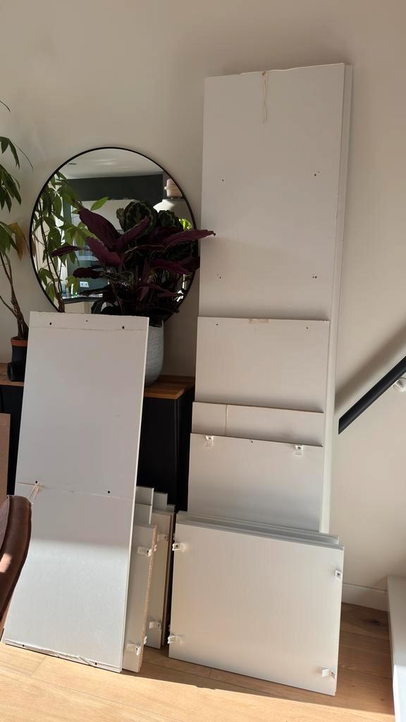 Witte meubelpanelen inloopkast - restanten, Huis en Inrichting, Kasten | Kledingkasten, Gebruikt, Minder dan 100 cm, Minder dan 50 cm