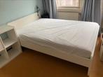 ASKVOLL bed ikea (140x200) met lattenbodem, Gebruikt, 140 cm, Wit, Hout