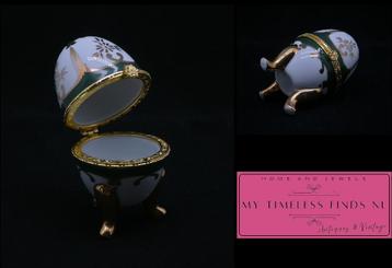 Porselein ei in Fabergé stijl groen goud - K1MON2 beschikbaar voor biedingen