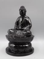 Brons Amida Kamakura boeddha beeld met zwarte Patina, Ophalen of Verzenden