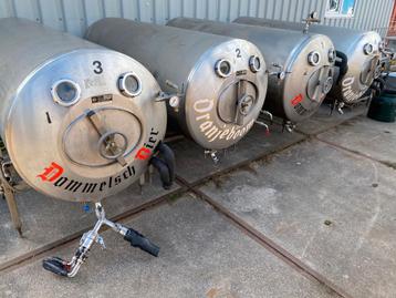 4 RVS Biertanks Compleet met cooler en Compressor beschikbaar voor biedingen