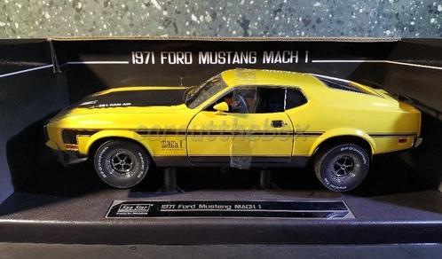Ford Mustang mach1 351 ram air geel 1:18 Sunstar, Hobby en Vrije tijd, Modelauto's | 1:18, Nieuw, Overige merken, Verzenden