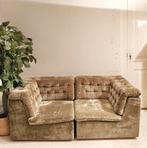 bank zilvergrijs/beige velvet, Ophalen, Zo goed als nieuw, Minder dan 150 cm