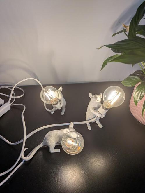 Jawes muis lampen -  3 stuks -  wit - lamp dier led, Huis en Inrichting, Lampen | Tafellampen, Gebruikt, Minder dan 50 cm, Ophalen of Verzenden