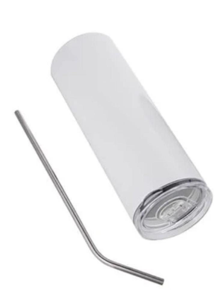 RVS Tumbler 600ml (20oz) – Witte Sublimatiebeker met Deksel, Huis en Inrichting, Keuken | Servies, Nieuw, Overige stijlen, Overige materialen