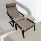 Ikea Poäng fauteuil met bijpassende voetensteun.., Huis en Inrichting, Fauteuils, Ophalen, Zo goed als nieuw, Stof, 50 tot 75 cm
