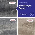 AANBIEDING TERRASTEGELS €22,95, Nieuw, Ophalen of Verzenden, 10 m² of meer, Beton