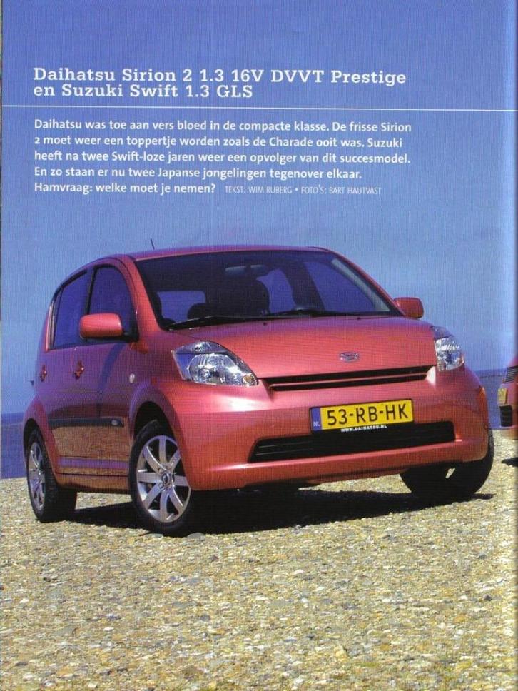 Autokampioen dubbeltest Daihatsu Sirion en Suzuki Swift 2005, Boeken, Auto's | Folders en Tijdschriften, Gelezen, Overige merken