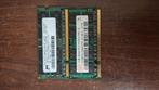 2 x 1GB 2Rx8 PC2 5300S 667 CL5 RAM, Computers en Software, RAM geheugen, Ophalen of Verzenden, DDR2, Laptop, Gebruikt