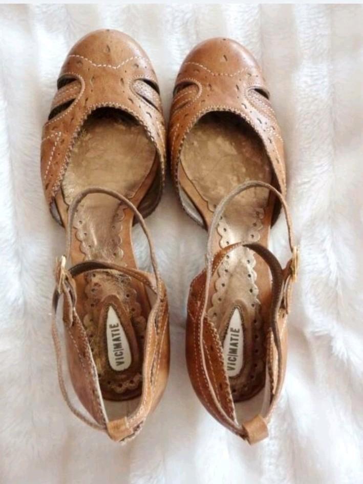 Cognackleurige gemêleerde 100% leren schoenen van Vic Matiē, Kleding | Dames, Schoenen, Zo goed als nieuw, Schoenen met lage hakken