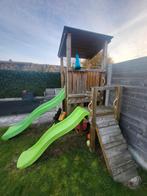 Houten Speeltoren met Dubbele Glijbaan, Ophalen, Gebruikt, Glijbaan