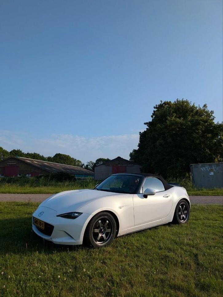 Mazda MX-5 ND 2.0 2017 GT-M Parelwit lage km-stand, Auto's, Mazda, Particulier, MX-5, ABS, Airbags, Airconditioning, Alarm, Bluetooth