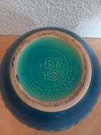 Vaas Dümler & Breiden Germany 187 15 turqoise blauw zwart, Gebruikt, Blauw, Dümler & Breiden, Aardewerk of Porselein